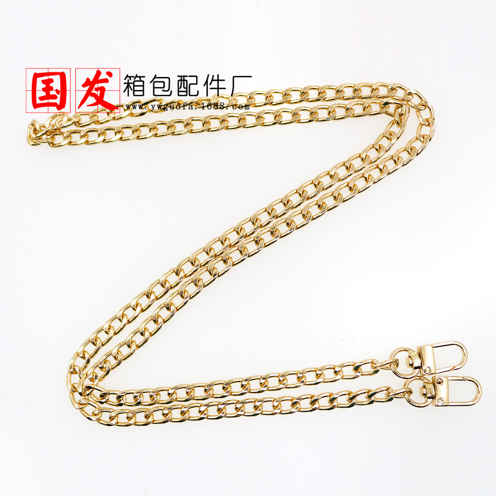 110CM botón de puerta de cadena plana 60CM 120CM bronce plata pistola negro oro ligero cadena de bolsa