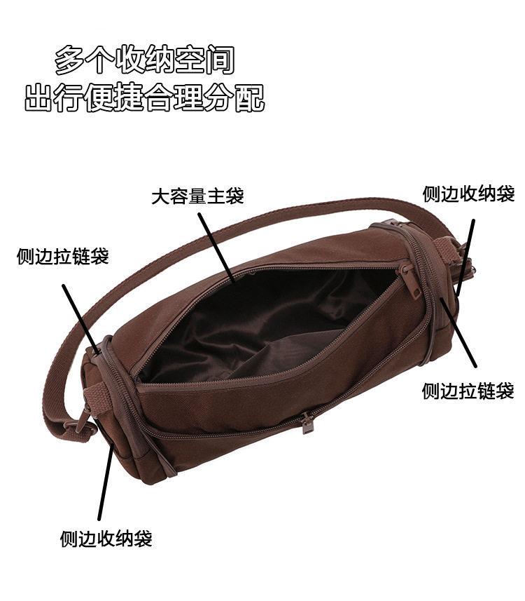 Túi đeo chéo nữ cỡ lớn thiết kế tối giản phong cách Hàn Quốc, chất liệu nylon nhẹ, nhiều ngăn tiện dụng — Cây trumpet xanh, Hồng Trumpet, Màu cà phê Trumpet, Trumpet xanh đậm chi tiết 12