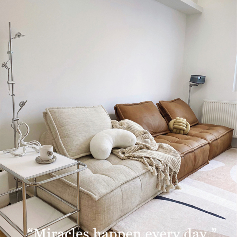 Nordic Industrial Style Piedmont Fabric Sofa Tofu Block Sofa Italian Combination Module Living Room Technology Cloth