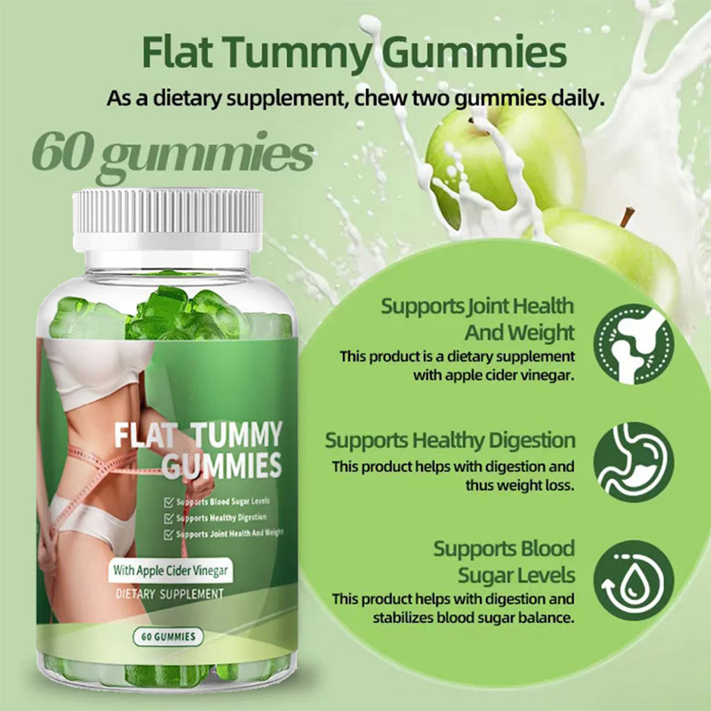 跨境专供现货平腹无负担flat tummy gummies苹果醋软糖|undefined