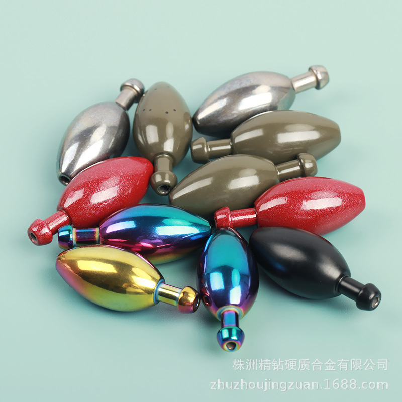 南瓜绿带尾子弹绑胶丝 子弹钨坠 钨钢鱼坠 高比重 海钓路亚配件