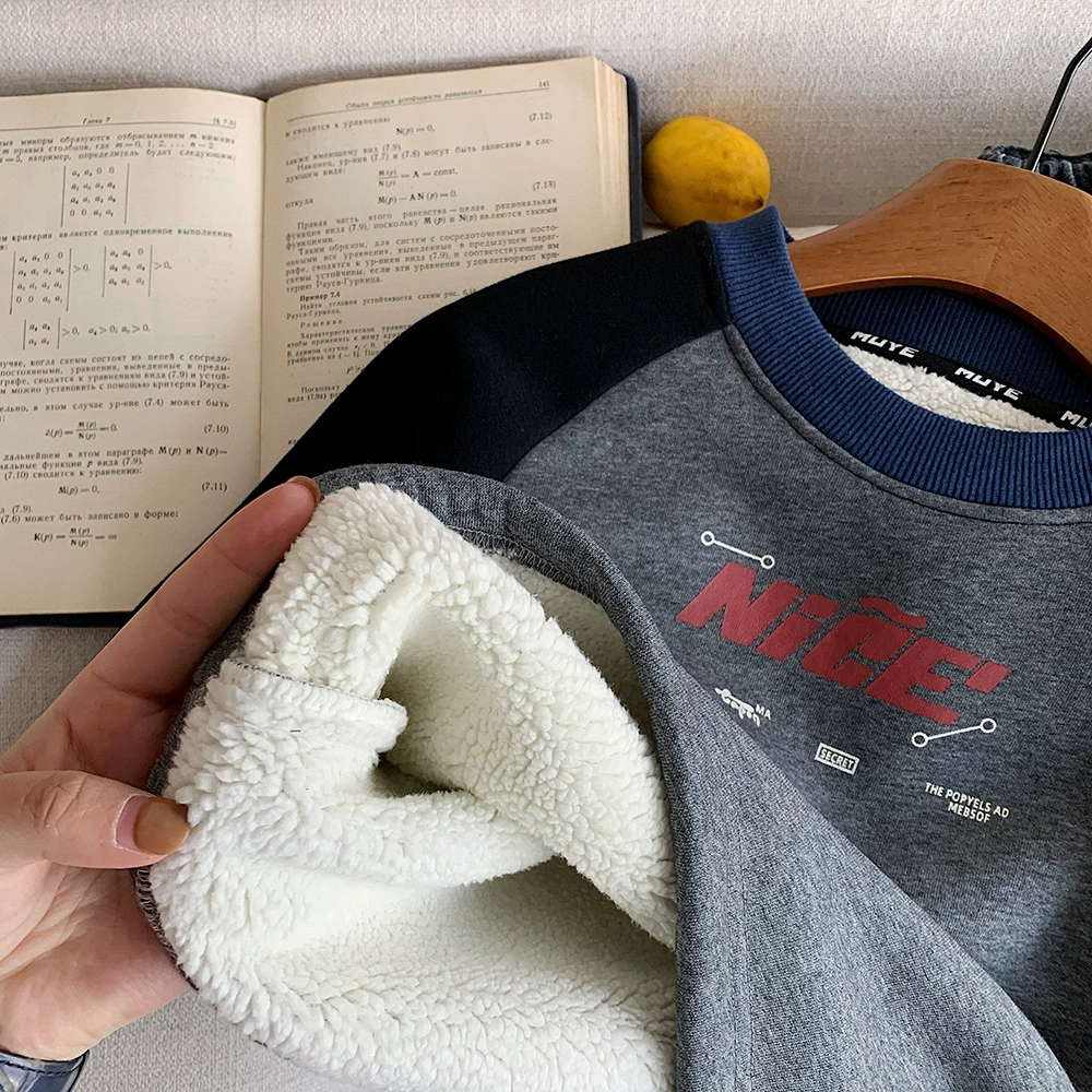 Детский зимний теплый свитшот для мальчиков, тёплое термобелье, корейский стиль