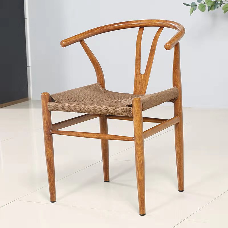 갈색 직조 표면, 어두운 나뭇결 철제 Taishi 의자, 강화된 버전