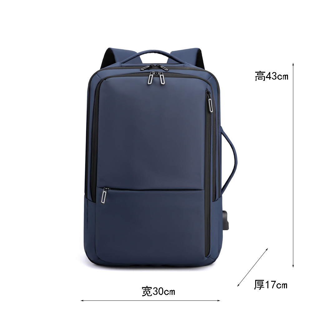 Nueva mochila de negocios de gran capacidad, resistente al agua, recargable, simple, elegante, bolso para computadora, mochila de viaje multifuncional