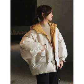 秋冬棉衣棉袄两面穿新款新品新品休闲宽松连帽面包服外套女装其他