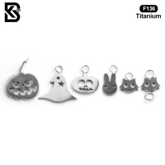 クロスボーダーのホット販売のハロウィーンのおかしな唇の釘のピアスF136チタン合金のカボチャの猫の顔のウサギの穿刺のアクセサリーの部品