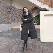 2024冬季简约款气质时尚羽绒服女连帽加厚中长款收腰显瘦外套