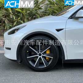 适用于特斯拉modelY19寸轮毂盖轮毂罩全包边改装配件黑银配色