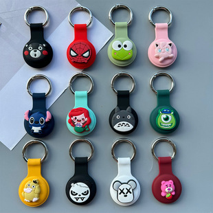 Suitable for Apple Airtag Protective Cover, Fashionable Cartoon Silicone Keychain Airtags Tracker Soft Shell