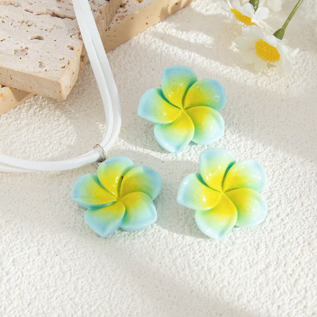 Sweet Acrylic New Velvet Flower Women's Jewelry Set display picture 4