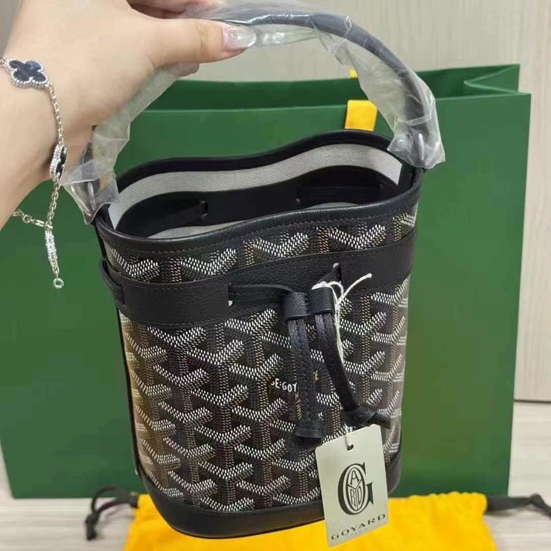 新款 GOYARD戈雅Petit Flot迷你水桶包 经典印花小牛皮单肩手提包|undefined