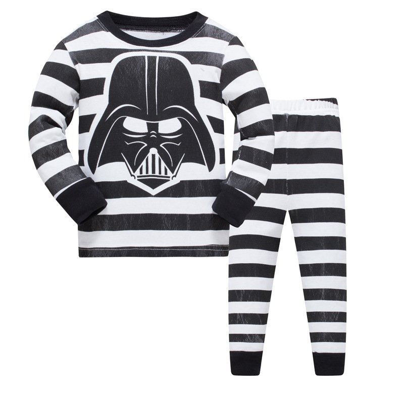 Pijamas para niños baby3-8 pijamas para niños de algodón con rosca de manga larga ropa para el hogar ropa de aire acondicionado entrega de una sola pieza y (mano entera)