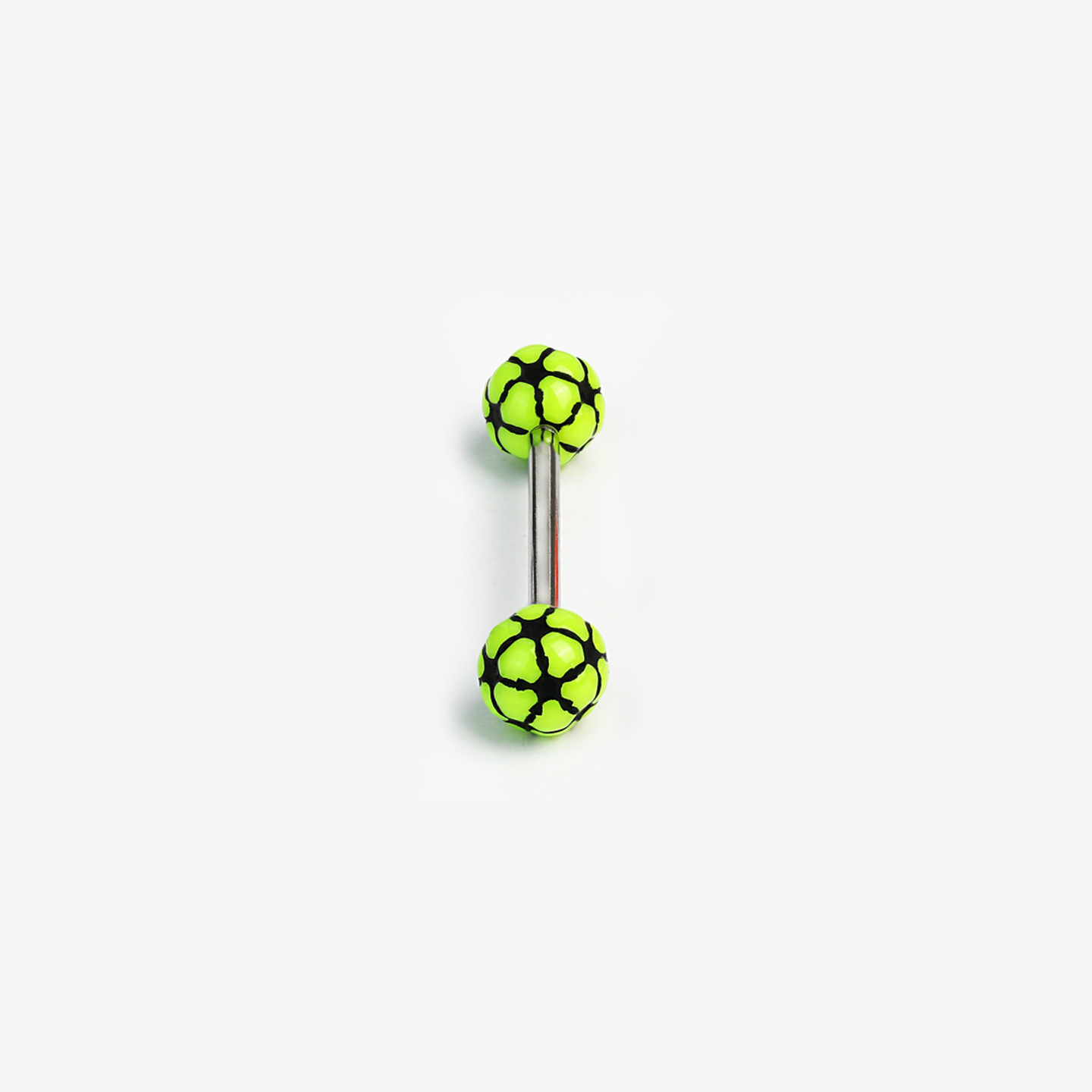 7-Color Contrast Football Tongue Barbell 20mm Length 1.6mm Thick Titanium Steel Externally Threaded Tongue Piercing Jewelry Wholesale detail image 13