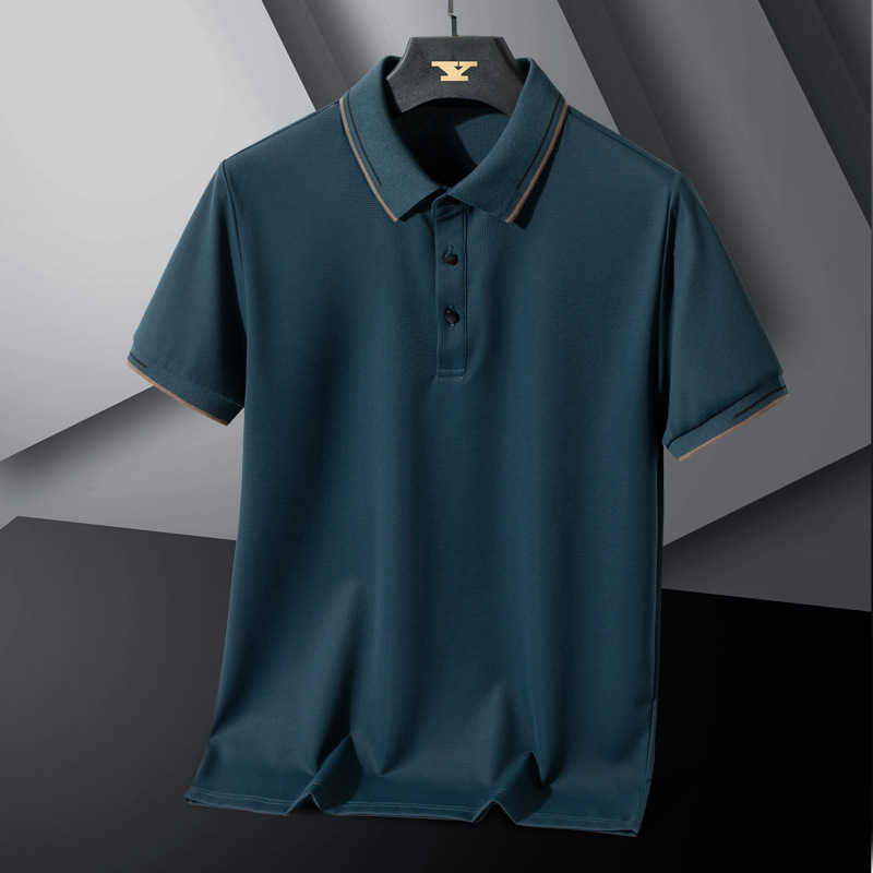 2024 verano nuevo estilo libre de calor polo camisa de lujo ligera de negocios polo casual camisa deportiva de manga corta gran por mayor