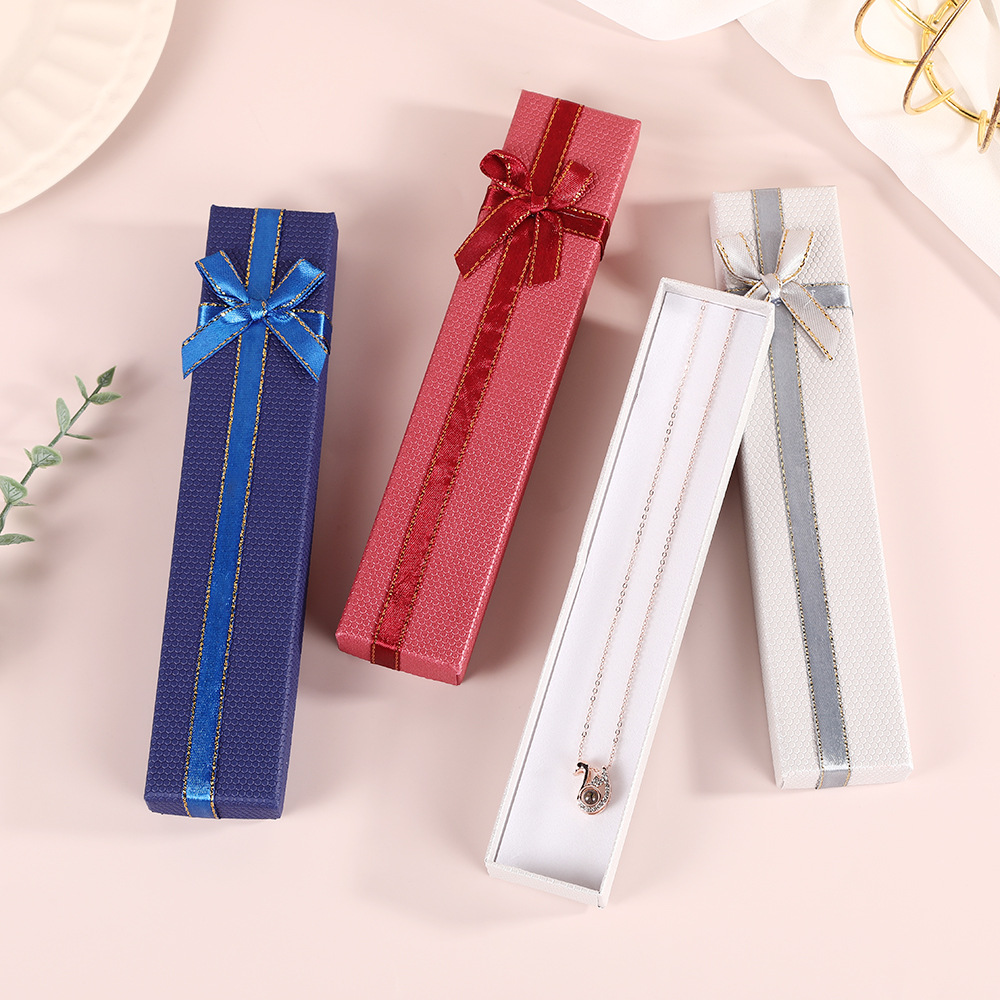 Fábrica directa nueva caja de regalo de madera collar pinzas de cabello caja de embalaje de joyería regalo de cumpleaños caja de regalo de arco creativa