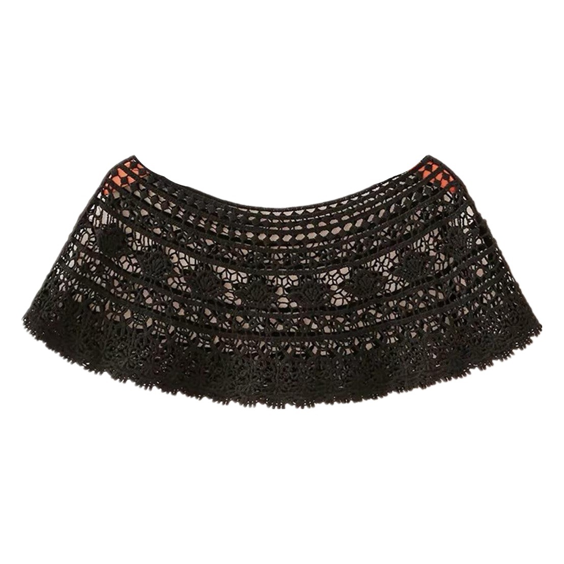 2020 Summer Black and White Korean Style Sunscreen Lace Small Shawl Knitted All-match Short Waistcoat Blouse Women