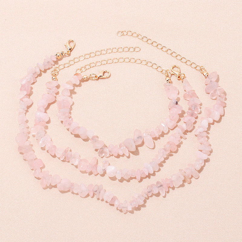 Simple Style Solid Color Natural Stone Bracelets Anklet Necklace