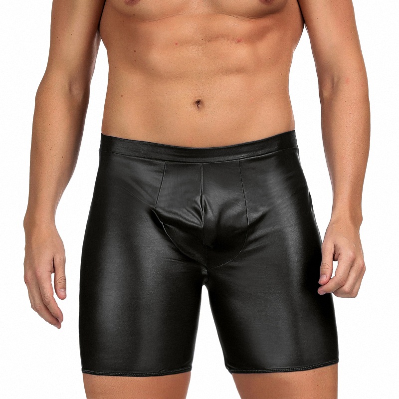 Calzoncillos bóxer sexys de charol con cremallera para hombre, exceso de comercio exterior europeo y americano, envío directo de Amazon Wish.