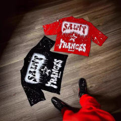 アメリカの街頭y 2kファッションの服のアルファベットのプリントの長袖のtシャツの個性のデザインの男女の同項のゆったりしている上着