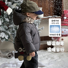 男童冬装短款羽绒服 a类婴幼儿加厚连帽外套宝宝白鸭绒外出服上衣