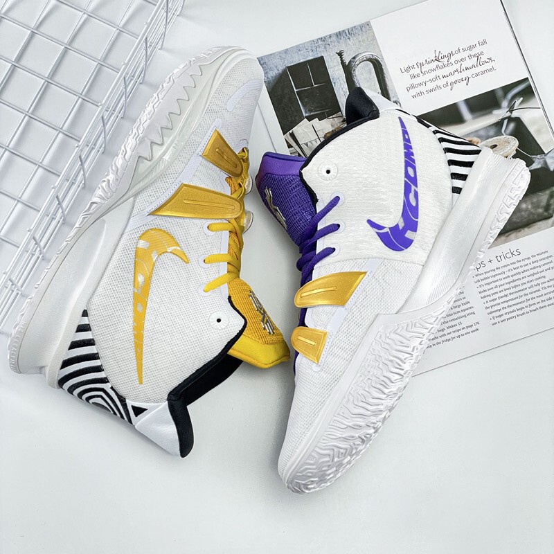Putian New Max Kyrie7 Irving 7Th Generation Basketball Shoes Lakers Yuanyang Air Cushion Practical Sports Shoes Black and White