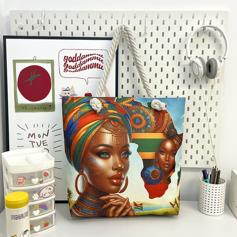 Bolsa de lona con diseño africano, estilo étnico y práctico image 9