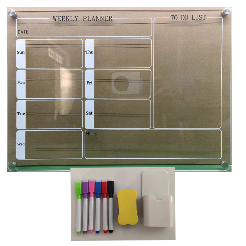 Reloj semanal G + titular de la pluma + seis No. 3 Plumas + titular de la placa