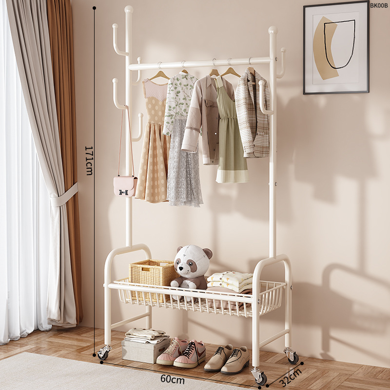Percha de secado piso dormitorio balcón doméstico colgar ropa percha de sombrero plegable simple interior móvil barra de secado de ropa