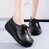 Summer sports shoes platform, casual footwear for leisure, 2023, Korean style, genuine leather