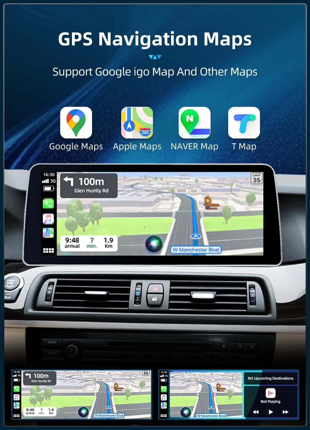 12.3inch Suitable for BMW 5 Series F10 F11 central control large screen navigation Carplay car player