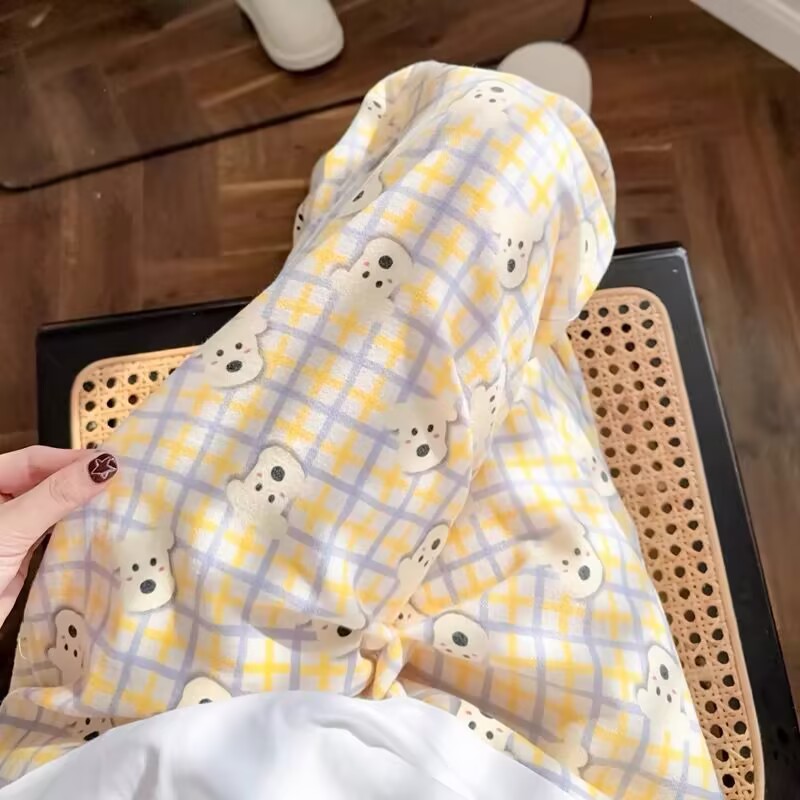 sleeping pants云朵棉睡裤女春夏新款遛弯裤休闲防蚊裤薄款可外穿|undefined