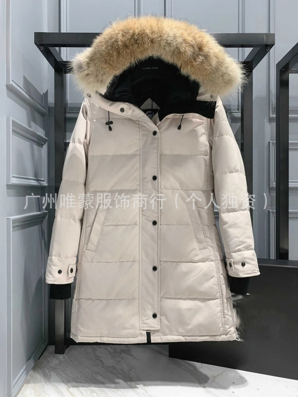 跨境外贸羽绒服15款加拿大同款Shelbume女中长外套配毛领|undefined