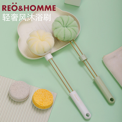 洗澡刷軟毛日本長柄洗澡搓背搓澡巾雙面沐浴刷浴花洗頭刷搓澡神器