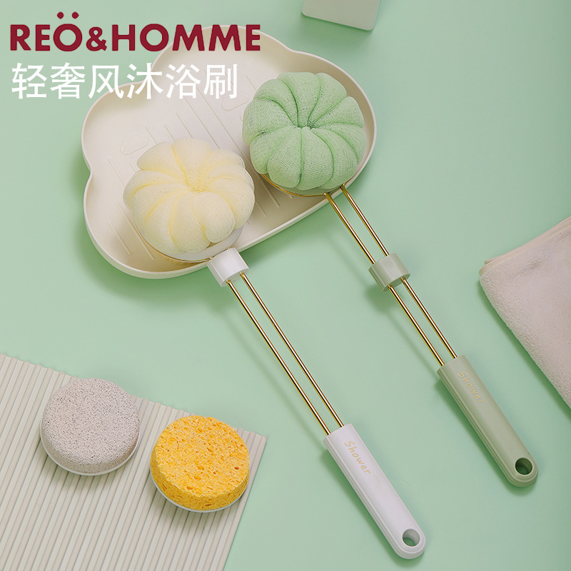 洗澡刷軟毛日本長柄洗澡搓背搓澡巾雙面沐浴刷浴花洗頭刷搓澡神器