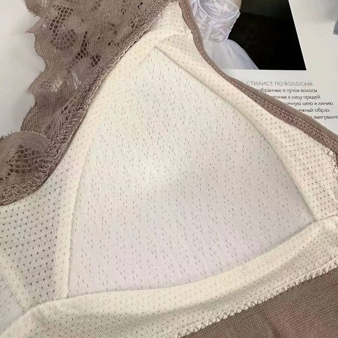 Nueva copa fija de encaje, chaleco de alta calidad, bra de yoga sin anillo de acero, ropa interior deportiva, mujer al por mayor image 6