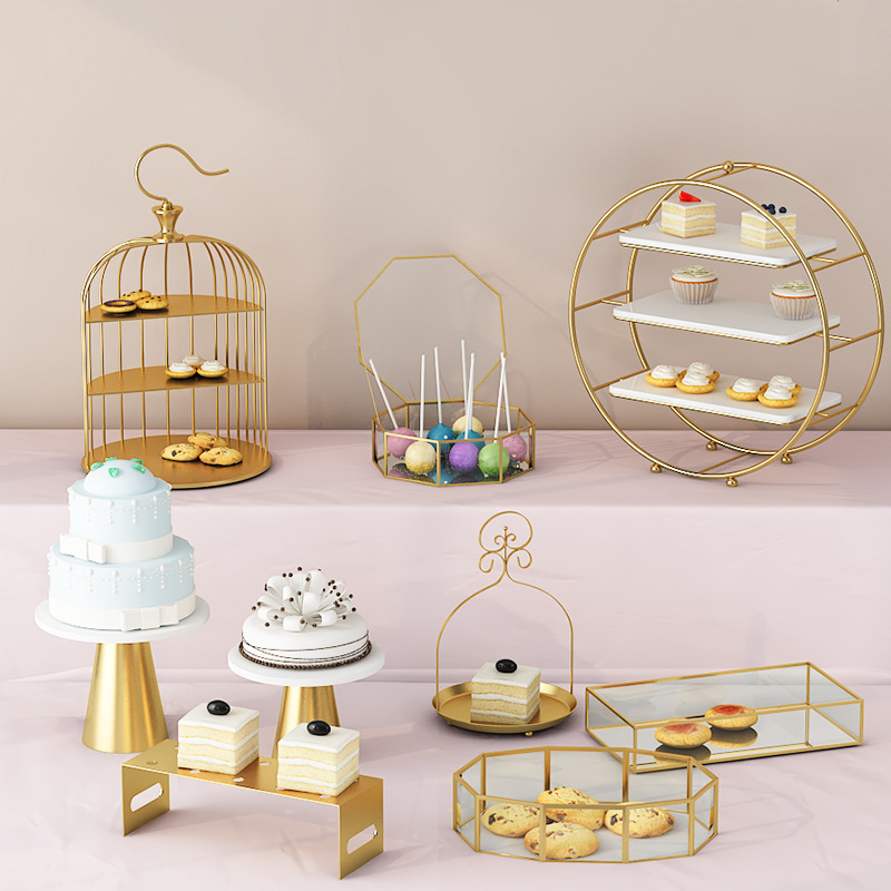 Postre decoración de la mesa soporte de exhibición plato de postre comida fría té descanso mesa estante de la torta té de la tarde merienda stand bandeja pastel image 22