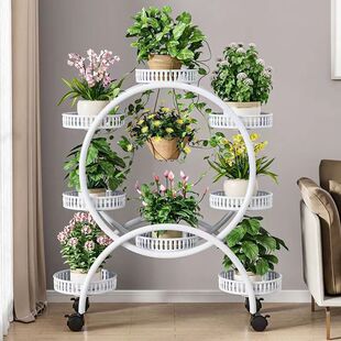 Living Room Floor-Standing Flower Rack Indoor Removable Home Floor-Standing Bedroom Flower Pot Rack Iron Multi-Layer Balcony Flower Rack