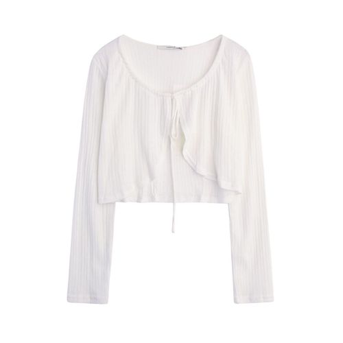 Summer and Autumn New Arrival BM Short-Sleeve Pure Desire Thin Long-Sleeve Bow Knit Cardigan Sun Protection Cover-up