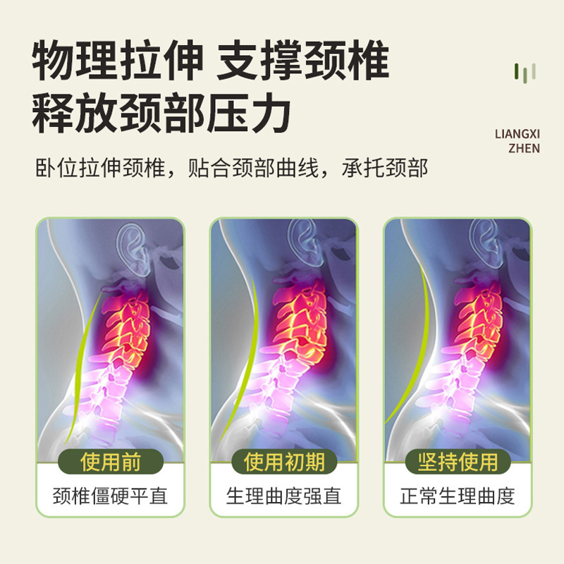 凉山荞麦枕头成人助睡眠护颈椎专用反弓支撑牵引枕圆柱颈椎枕批发|undefined