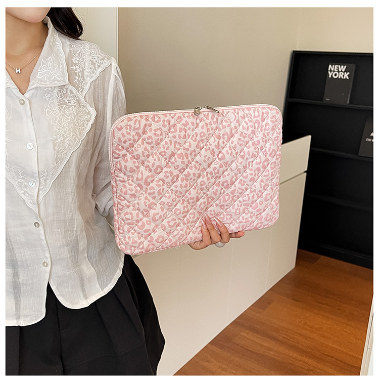 Korean-style ins-style leopard print laptop bag 14inch 11inch tablet sleeve 15inch storage bag protective cover