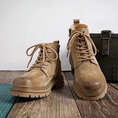 アメリカンレトロマーティンブーツメンズ2025秋冬新作本革英国風ワークブーツメンズ厚底スエードシューズ
