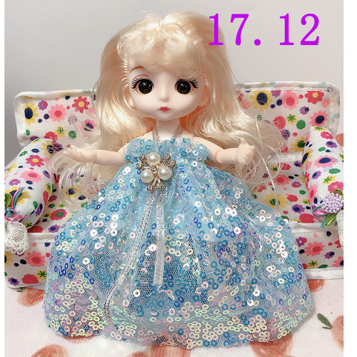 16 cm 6 inch bjd fashion doll princess OB11 dress up baby clothes denim wedding dress girl accessories