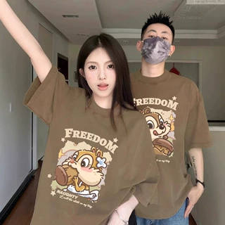 情侣装纯棉T恤夏季新款宽松显瘦小众设计感男女短袖上衣潮牌班服