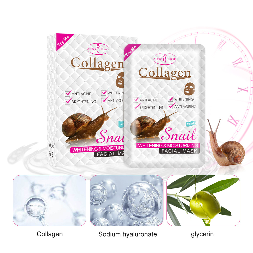 Cross-Border Aichun Snail Liquid Mask Hydrating, Brightening and Softening Skin Facial Mask Wholesale Facial Mask