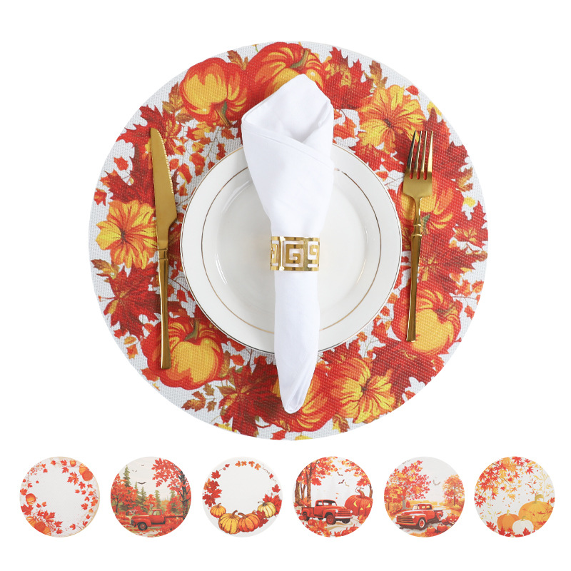 Selección de colección de primavera de PVC impresa almohadilla de decoración de escritorio cocina almohadilla de aislamiento térmico almohadilla de platos de calabaza estudiantes