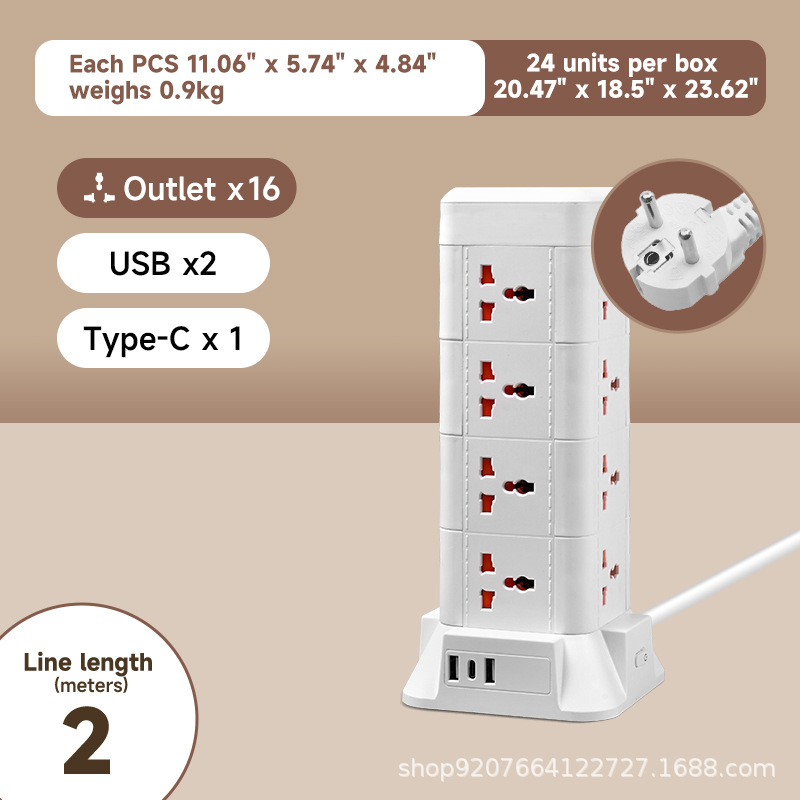 Estándar europeo-2 metros-4 capas/USB