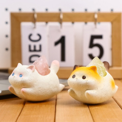 かわいい子猫ディフューザーストーンオーナメントオフィスコンピュータデスクトップ装飾グッズ女の子ワークステーション感情安定剤