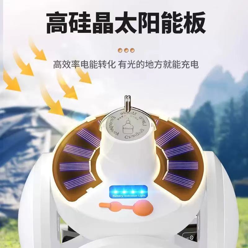 可叠足球灯夜市地摊灯家用照明帐篷露营灯节能灯泡可充电太阳能|undefined