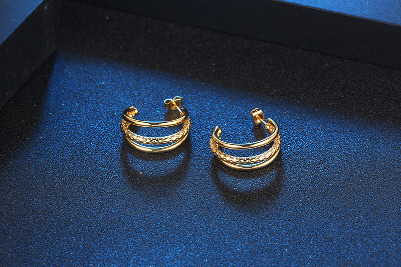 12g Weight Fashion U Shape Titanium Steel Plating Ear Studs 1 Piece