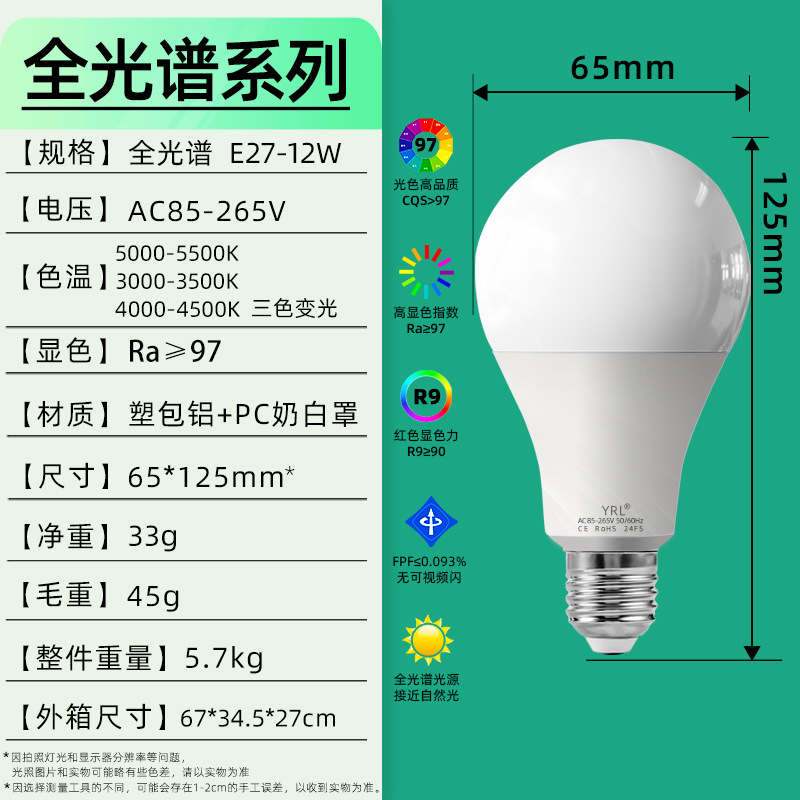 Mayorista transfronteriza e27 bombillas de tornillo LED lámpara de lámpara doméstica lámpara de escritorio para estudiantes especiales de protección de ojos de amplio espectro LED